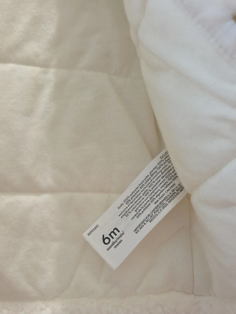 Carter's Cream Sherpa Jacket with Eyelet Yoke